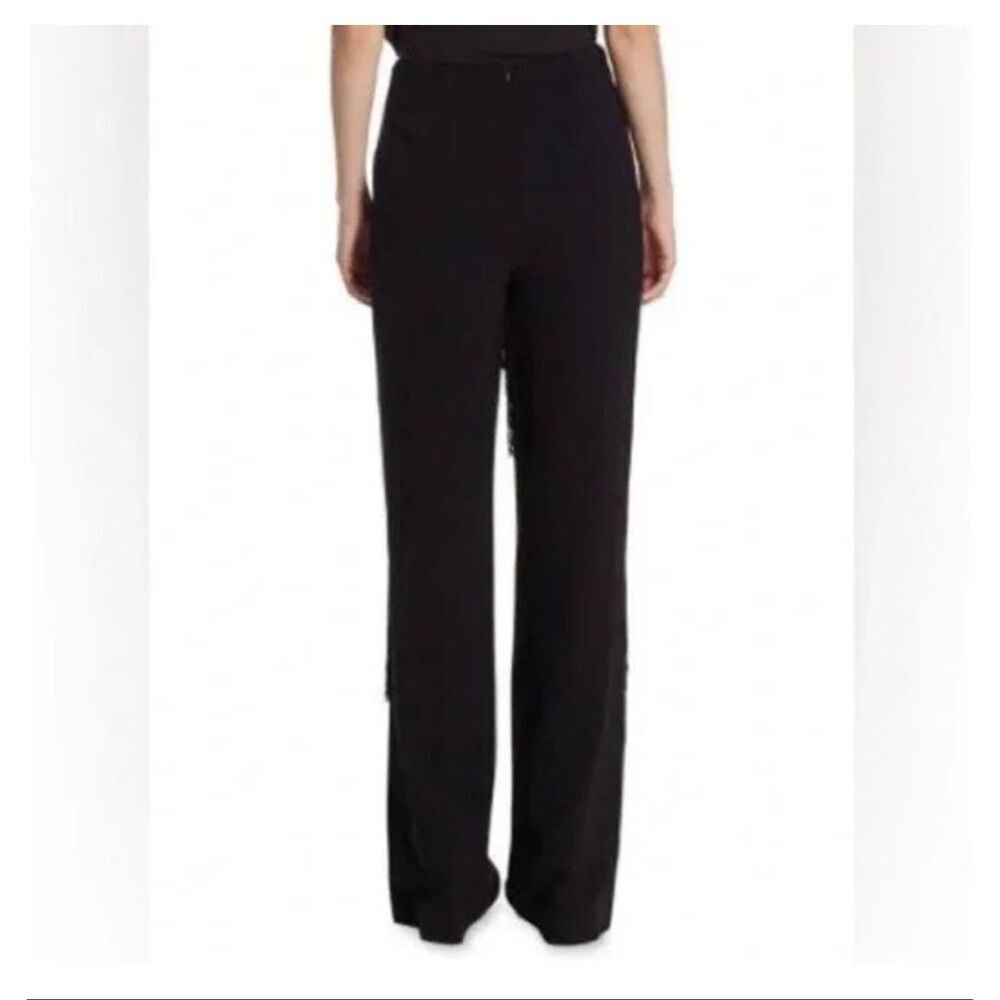 CINQ À SEPT women’s Audrina High-waist Fringed Wide-leg black Pants in Black Siz - Picture 2 of 9